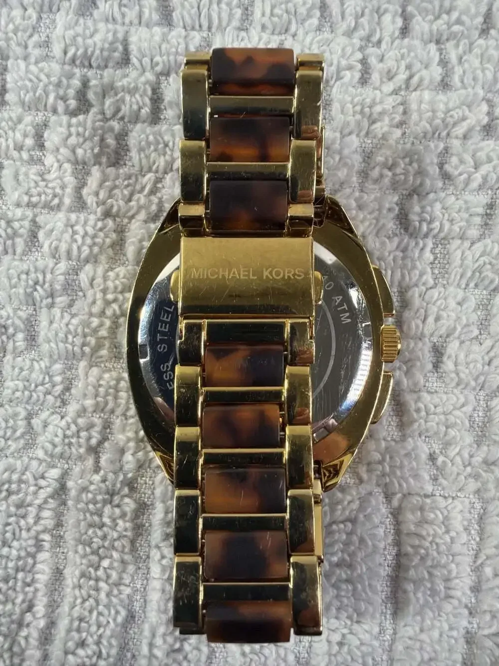 Michael Kors Chronograph Tortoise Acetate and Gold-Tone Stainless Steel Watch